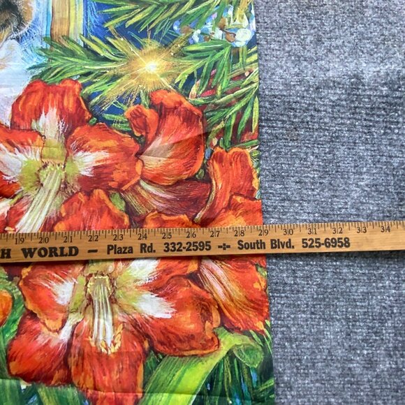 Christmas Dog & Cat House Flag By Donna Race Evergreen 2012 43x29 Peaceful Pets - Picture 3 of 10